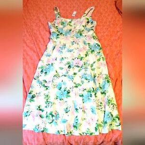 NWT Spring floral linen Old Navy dress size Large